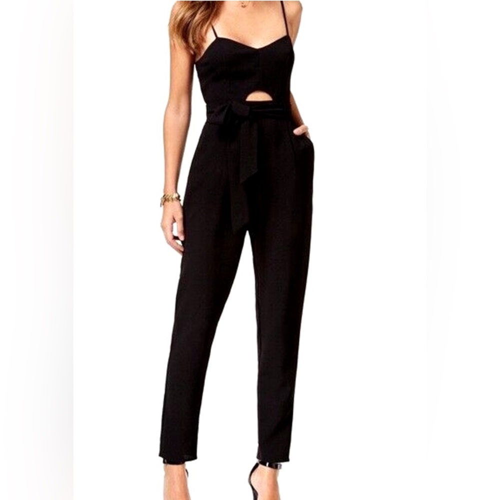 Material Girl Cutout Sweetheart Neck Spaghetti Straps Black Jumpsuit Size XS